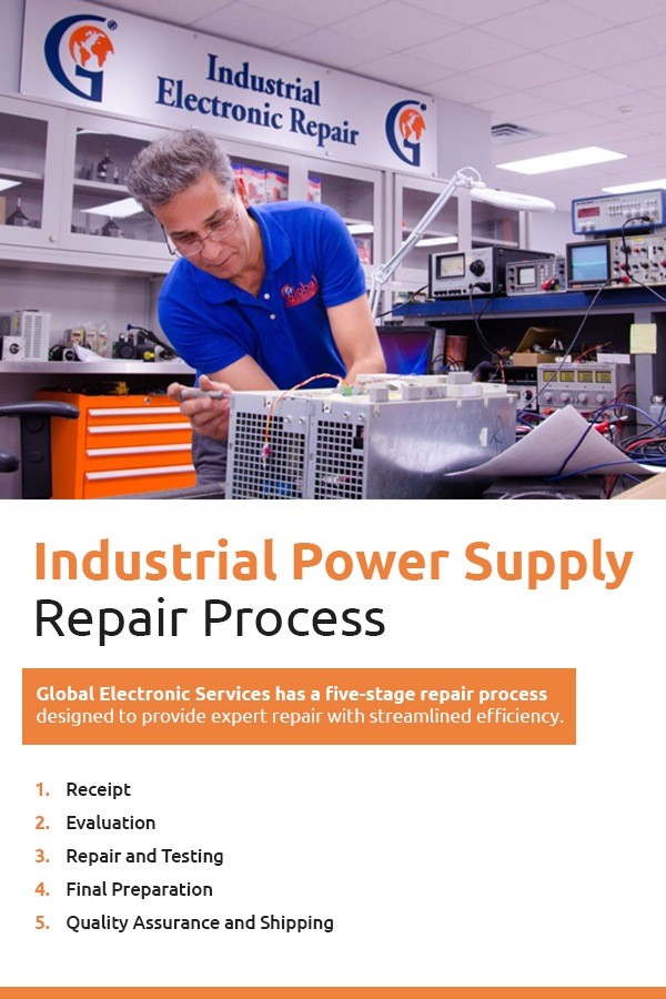 Breakdown of industrial power supply repair process