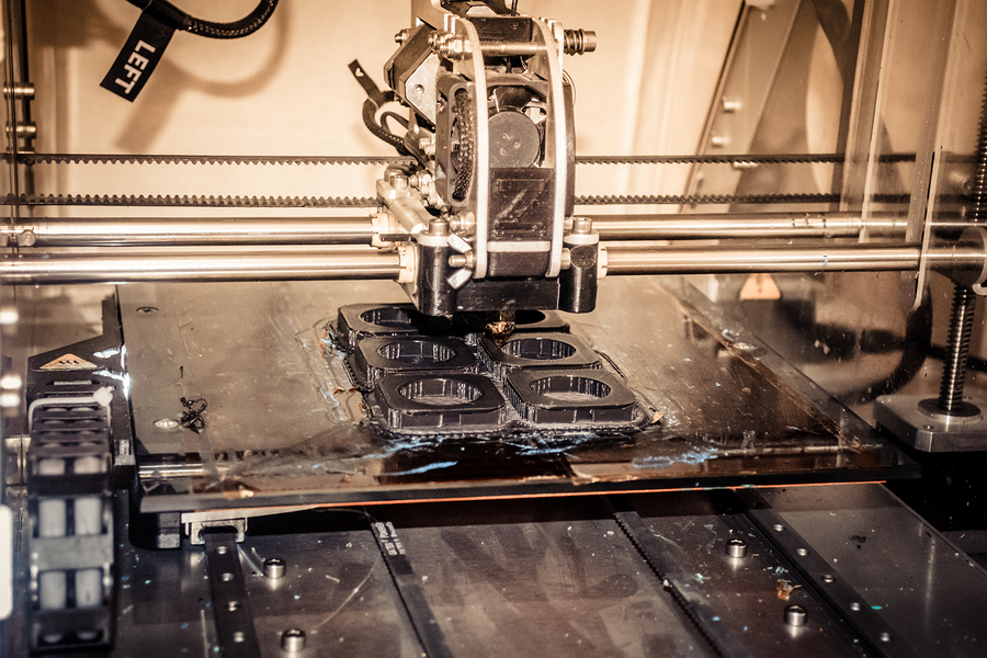 Modern 3D printer printing