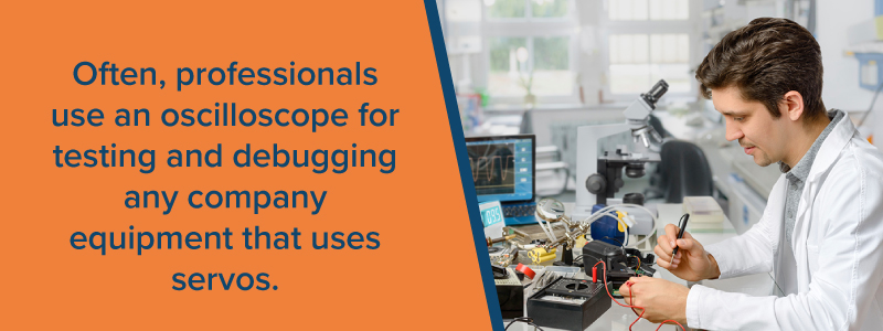 professionals use an oscilloscope for testing and debugging