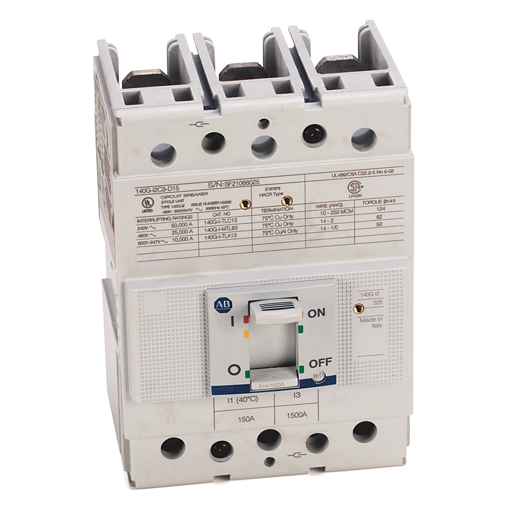 Allen-Bradley 140G-I2C3-D15-BA 140G-I2C3-D15-BA: Allen-Bradley 140G 225A I Frame Molded Case Circuit Breaker https://gesrepair.com/wp-content/uploads/2020/AB_Images/Allen-Bradley_140G-I2C3-D15-BA.jpg