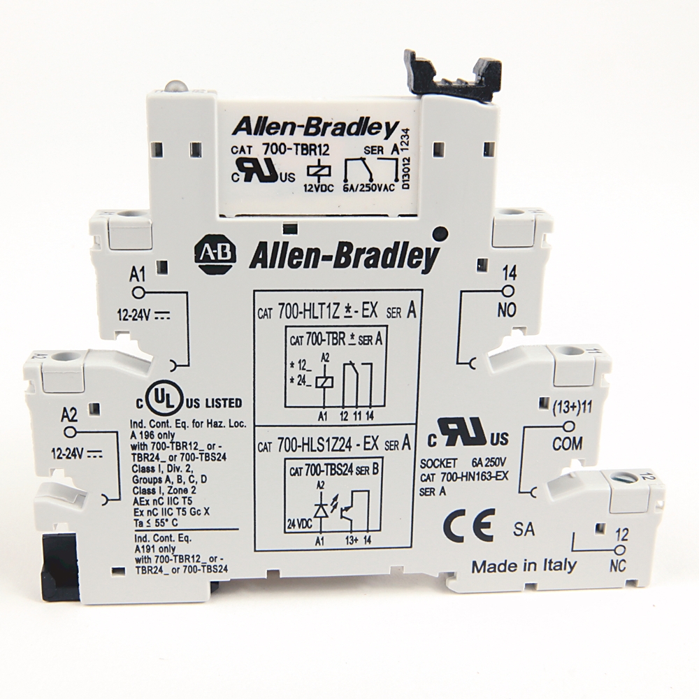 Allen-Bradley 700-HLT1Z12-EX 700-HLT1Z12-EX: Allen-Bradley SPDT Terminal Block 12V DC Relay Pack https://gesrepair.com/wp-content/uploads/2020/AB_Images/Allen-Bradley_700-HLT1Z12-EX.jpg