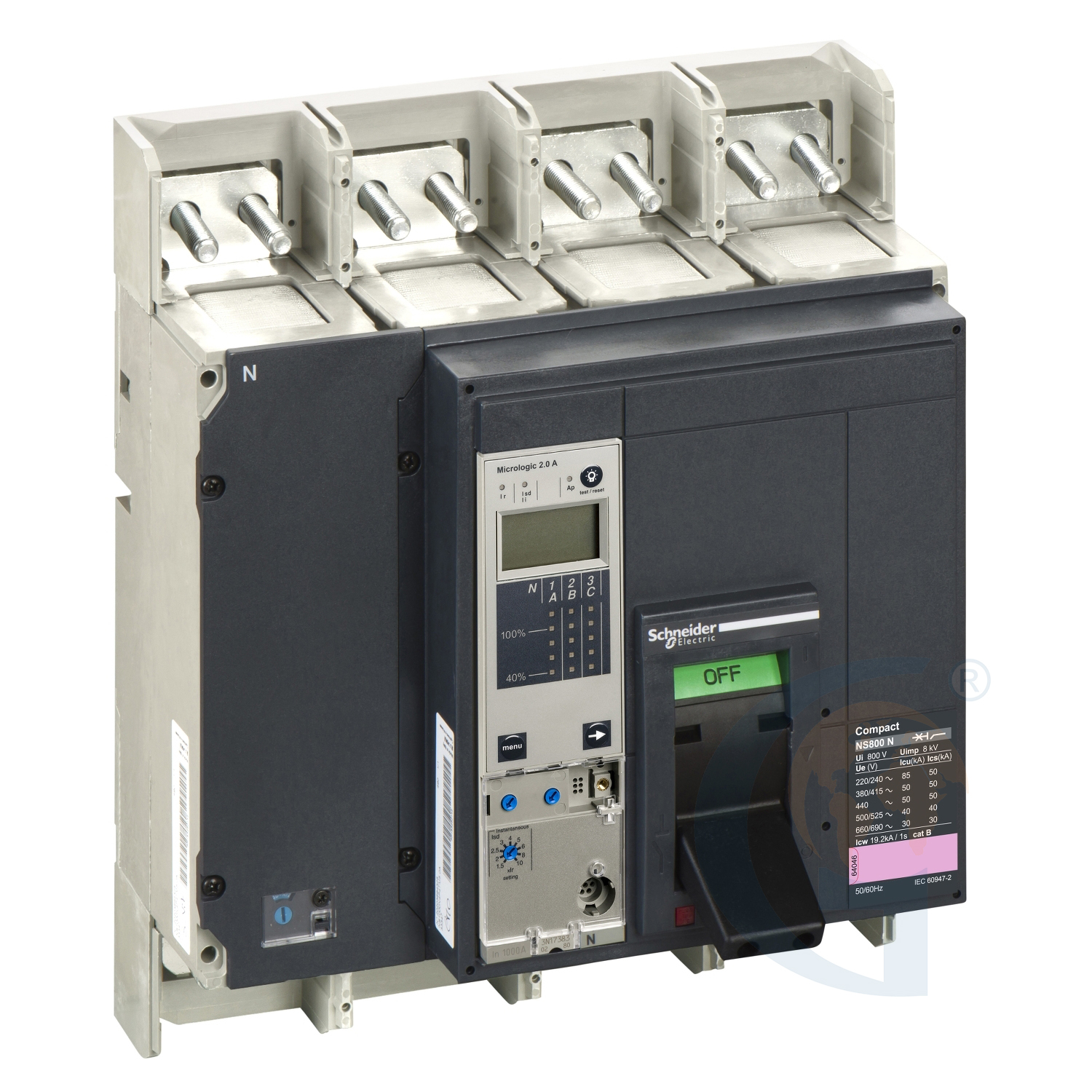 Schneider Electric 33237 circuit breaker Compact NS800N – Micrologic 2.0 A – 800 A – 4 poles 4t https://gesrepair.com/wp-content/uploads/2020/Schneider/Schneider_Electric_33237_.jpg