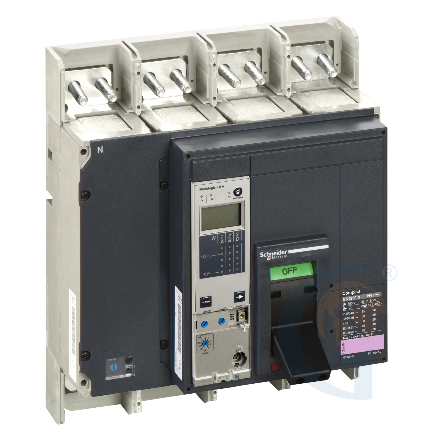 Schneider Electric 33257 circuit breaker Compact NS1250N – Micrologic 2.0 A – 1250 A – 4 poles 4t https://gesrepair.com/wp-content/uploads/2020/Schneider/Schneider_Electric_33257_.jpg