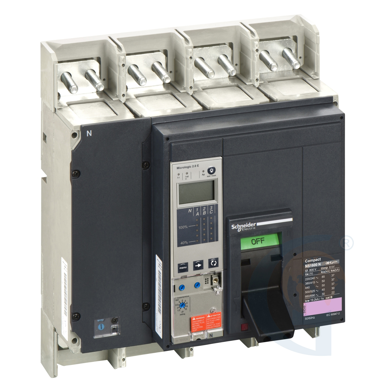Schneider Electric 34418 circuit breaker Compact NS1600N – Micrologic 2.0 E – 1600 A – 4 poles 4t https://gesrepair.com/wp-content/uploads/2020/Schneider/Schneider_Electric_34418_.jpg