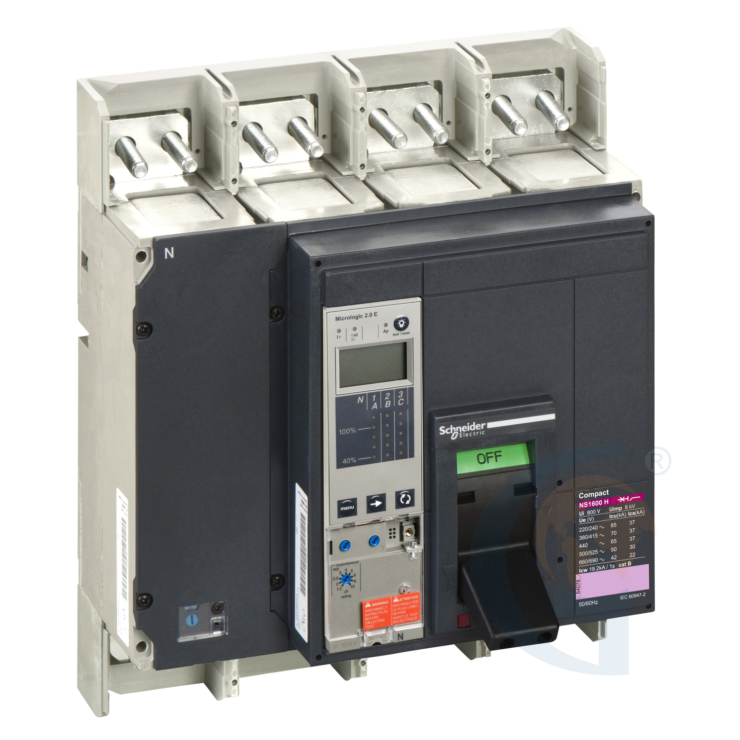 Schneider Electric 34419 circuit breaker Compact NS1600H – Micrologic 2.0 E – 1600 A – 4 poles 4t https://gesrepair.com/wp-content/uploads/2020/Schneider/Schneider_Electric_34419_.jpg
