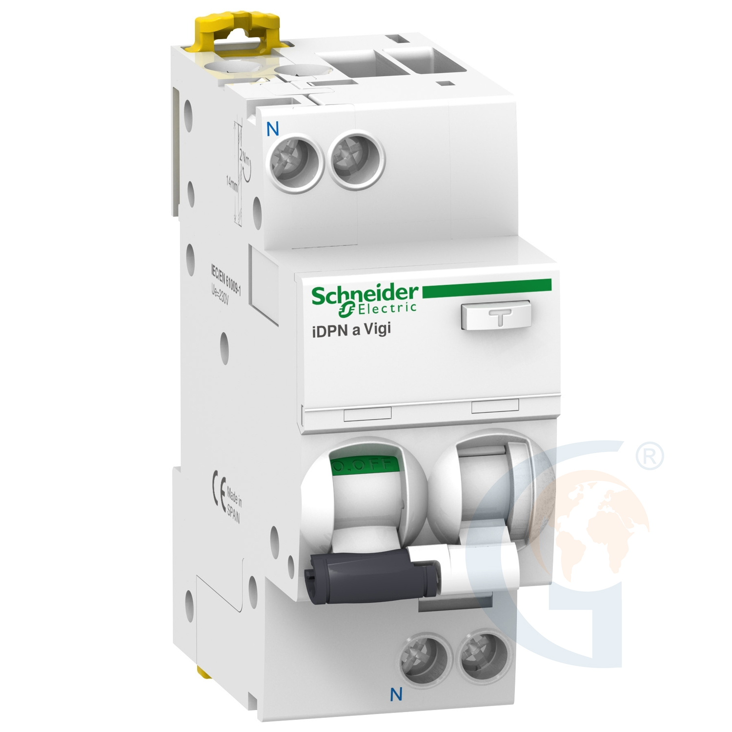 Schneider Electric A9D34610 ACTI 9 IDPNA VIGI – RCBO – 1P+N – 10A – C CURVE – 4500A – 30MA – TYPE AC https://gesrepair.com/wp-content/uploads/2020/Schneider/Schneider_Electric_A9D34610_.jpg