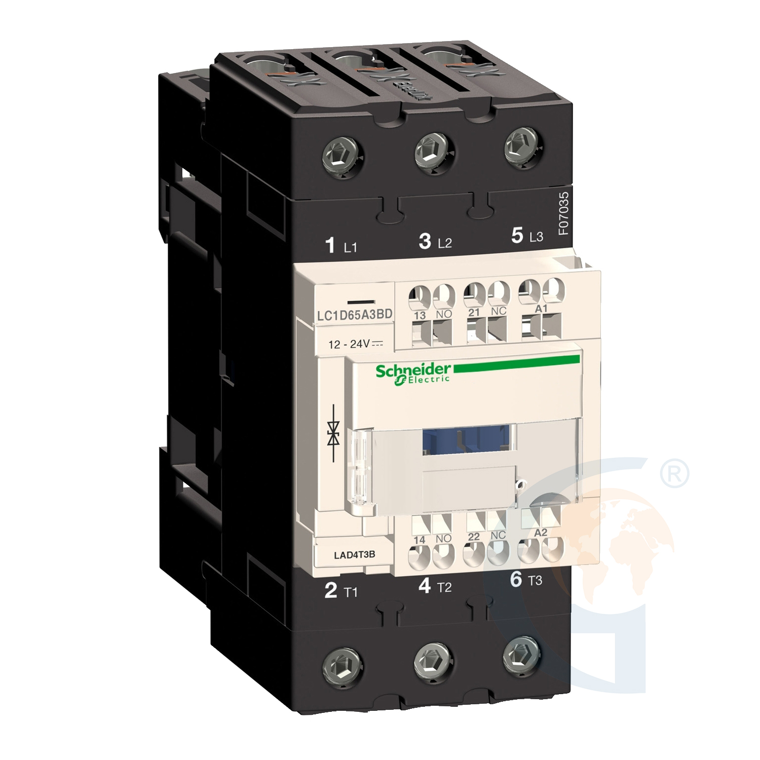 Schneider Electric LC1D65A3G7 TESYS D CONTACTOR – 3P(3 NO) – AC-3 – <= 440 V 65 A - 120 V AC 60 HZ COIL https://gesrepair.com/wp-content/uploads/2020/Schneider/Schneider_Electric_LC1D65A3G7_.jpg
