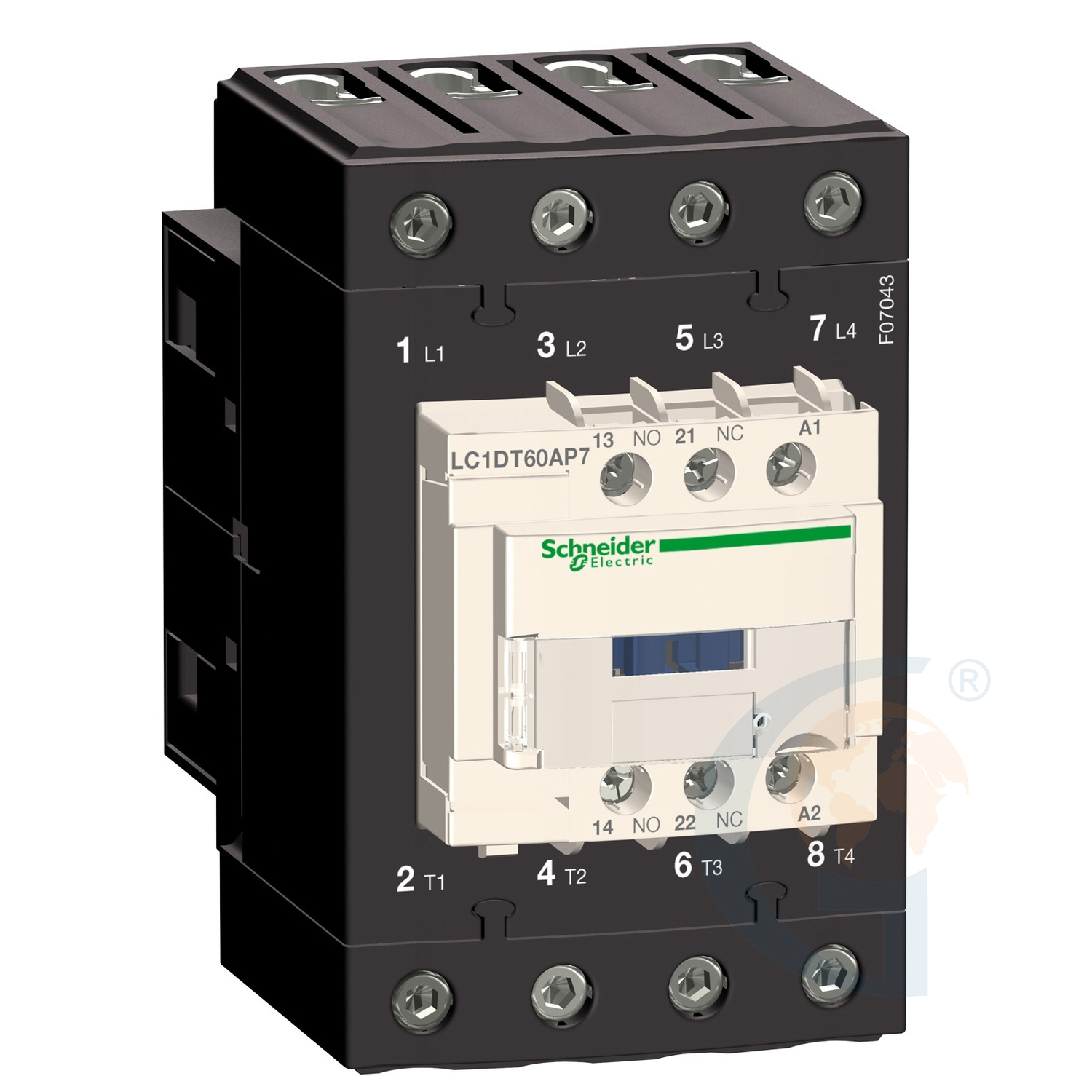 Schneider Electric LC1DT60AV7 TeSys D contactor – 4P(4 NO) – AC-1 – <= 440 V 60 A - 400 V AC 50/60 Hz coil https://gesrepair.com/wp-content/uploads/2020/Schneider/Schneider_Electric_LC1DT60AV7_.jpg