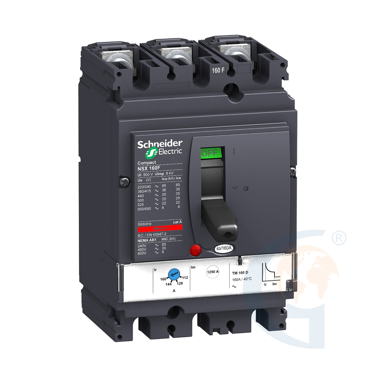 Schneider Electric LV430670 circuit breaker Compact NSX160H, 70 kA at 415 VAC, TMD trip unit 160 A, 3 poles 3d https://gesrepair.com/wp-content/uploads/2020/Schneider/Schneider_Electric_LV430670_.jpg