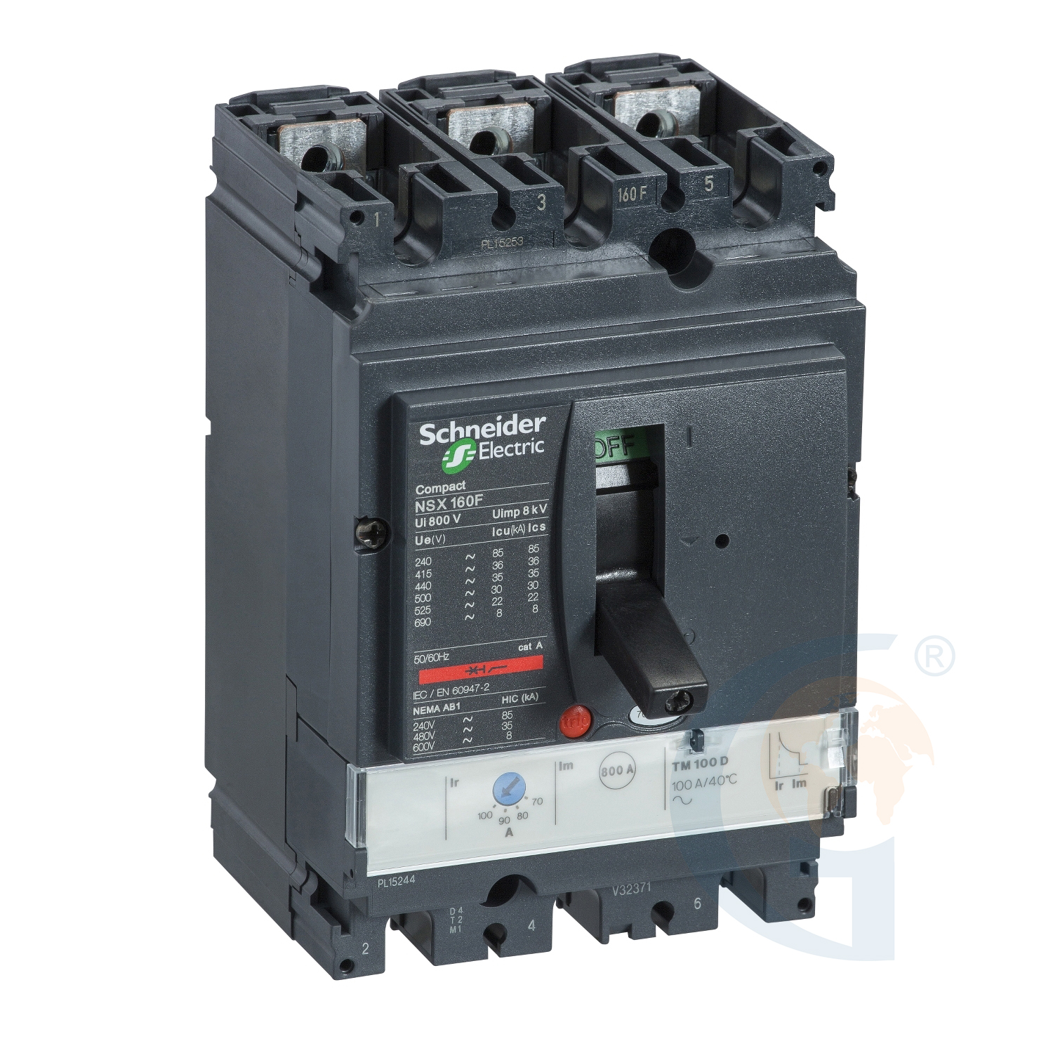 Schneider Electric LV430843 circuit breaker Compact NSX160N, 50 kA at 415 VAC, TMD trip unit 80 A, 3 poles 3d https://gesrepair.com/wp-content/uploads/2020/Schneider/Schneider_Electric_LV430843_.jpg