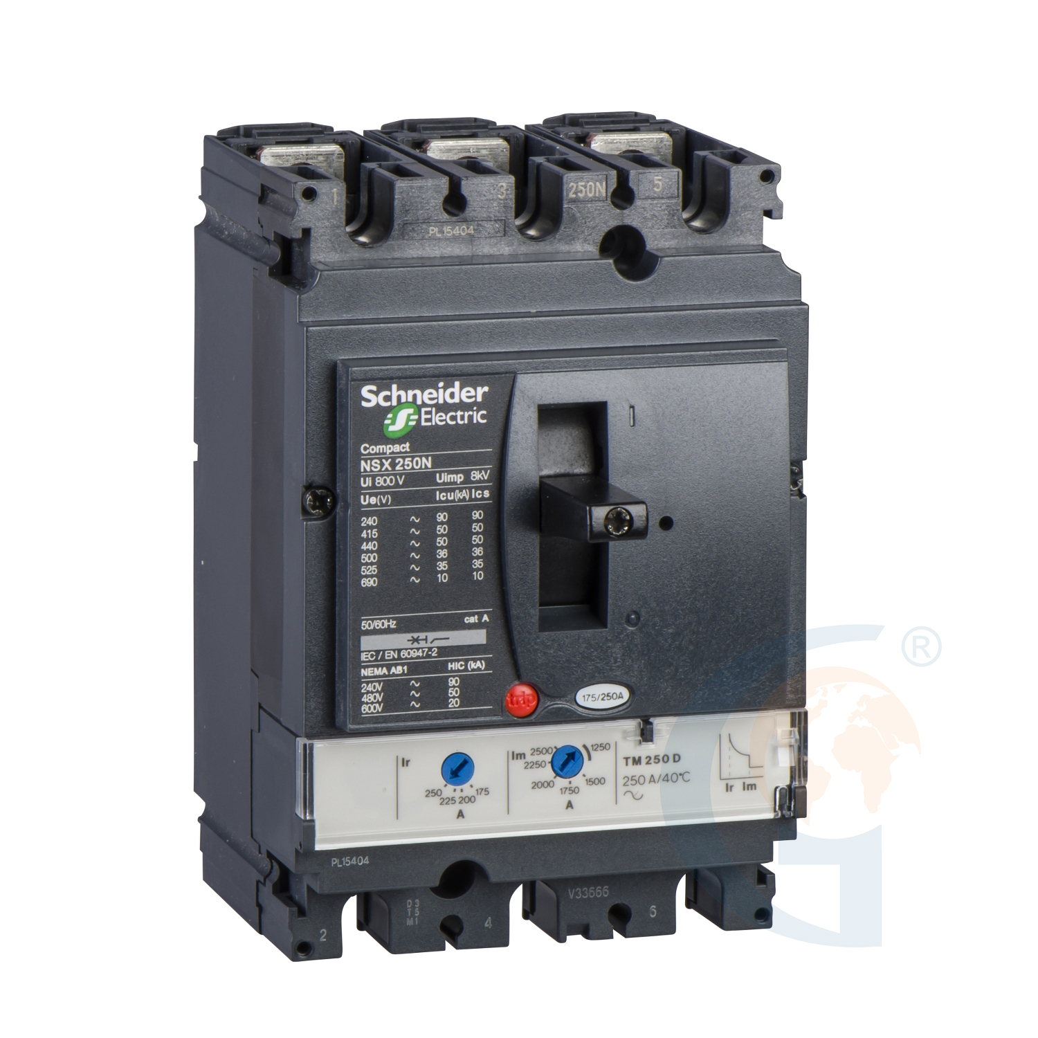 Schneider Electric LV431833 circuit breaker Compact NSX250N, 50 kA at 415 VAC, TMD trip unit 125 A, 3 poles 3d https://gesrepair.com/wp-content/uploads/2020/Schneider/Schneider_Electric_LV431833_.jpg