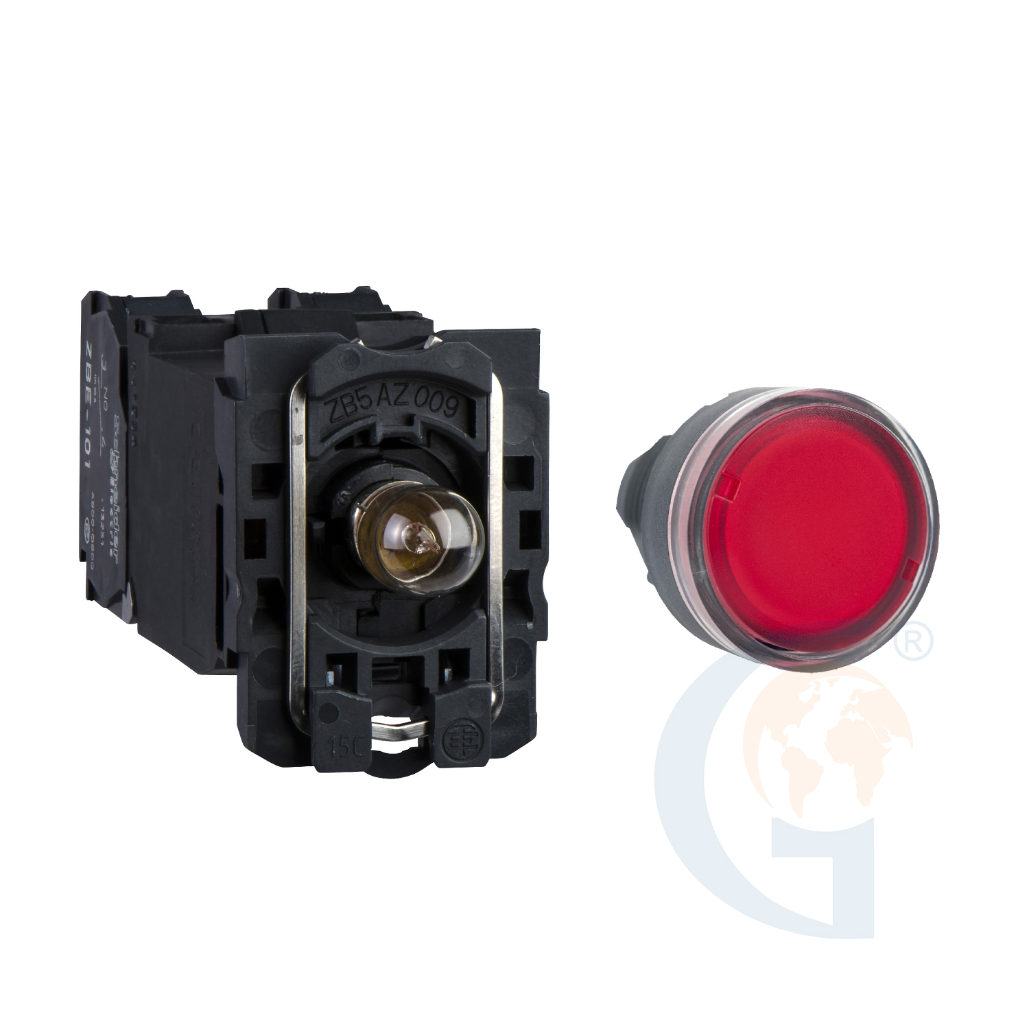 Schneider Electric XB5AW34G2N illuminated push button LED 120V AC https://gesrepair.com/wp-content/uploads/2020/Schneider/Schneider_Electric_XB5AW34G2N_.jpg