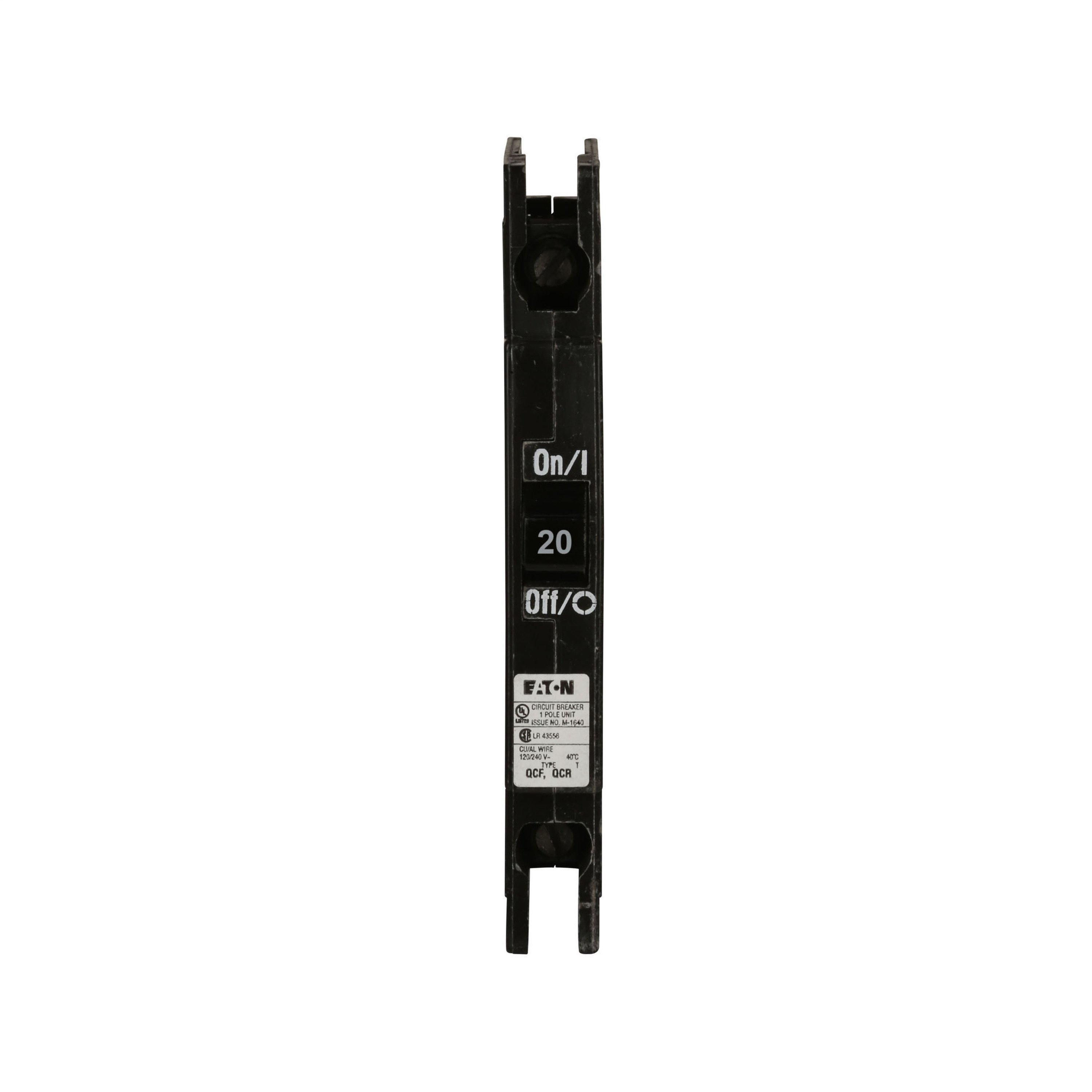 Eaton QCR2020X75 Eaton | Cutler Hammer QCR2020X75  Circuit Breakers Plug-On Breakers – 1 Pole https://gesrepair.com/wp-content/uploads/2022/Eaton/Images/Eaton_QCR2020X75_Circuit_Breakers.jpg