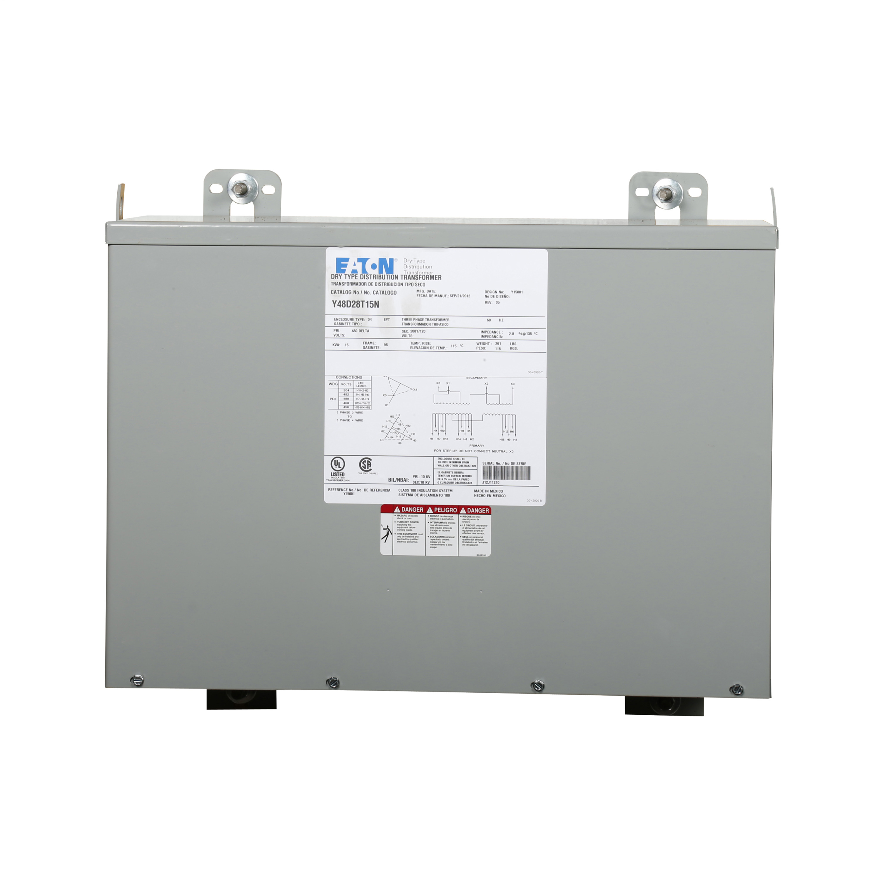 Eaton Y48D09T09TC Eaton | Cutler Hammer Y48D09T09TC  Transformers Dry Type – 9 KVA https://gesrepair.com/wp-content/uploads/2022/Eaton/Images/Eaton_Y48D09T09TC_Transformer.jpg