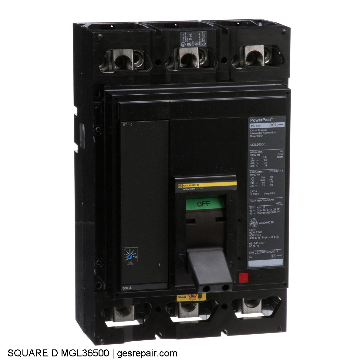 SQUARE D MGL36500 SQUARE D  Circuit Breakers  MGL36500 Circuit breaker https://gesrepair.com/wp-content/uploads/2025/05/SQUARE_D_MGL36500_Circuit_Breakers.JPG