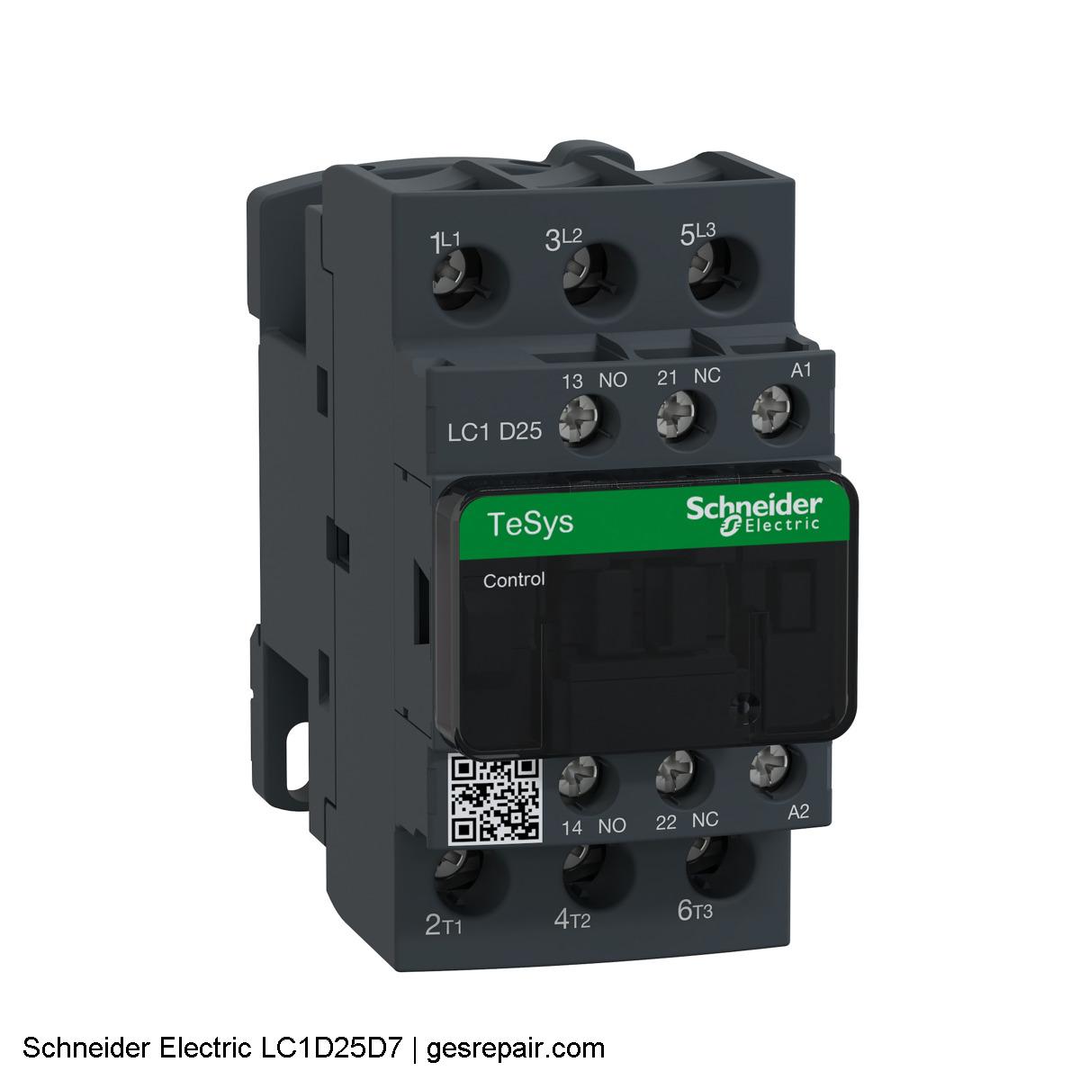 Schneider Electric LC1D25D7 Schneider Electric LC1D25D7 Contactors https://gesrepair.com/wp-content/uploads/2025/05/Schneider_Electric_LC1D25D7_Contactors.JPG