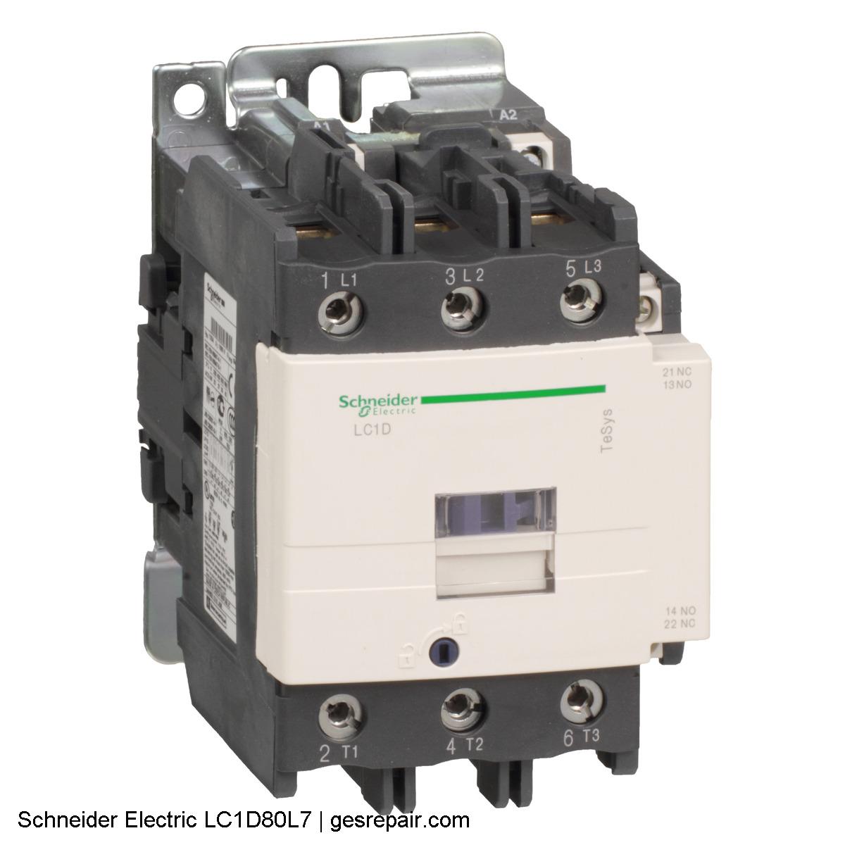 Schneider Electric LC1D80L7 Schneider Electric LC1D80L7 Contactors https://gesrepair.com/wp-content/uploads/2025/05/Schneider_Electric_LC1D80L7_Contactors.JPG