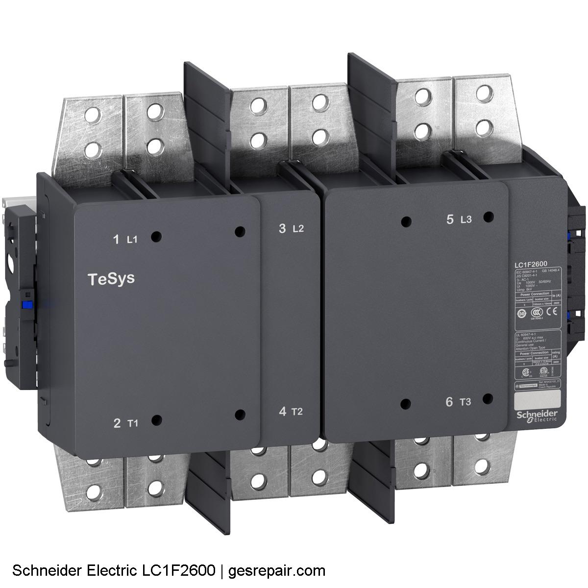 Schneider Electric Schneider-Electric-LC1F2600 Schneider Electric LC1F2600 Contactor https://gesrepair.com/wp-content/uploads/2025/05/Schneider_Electric_LC1F2600_Contactors.JPG
