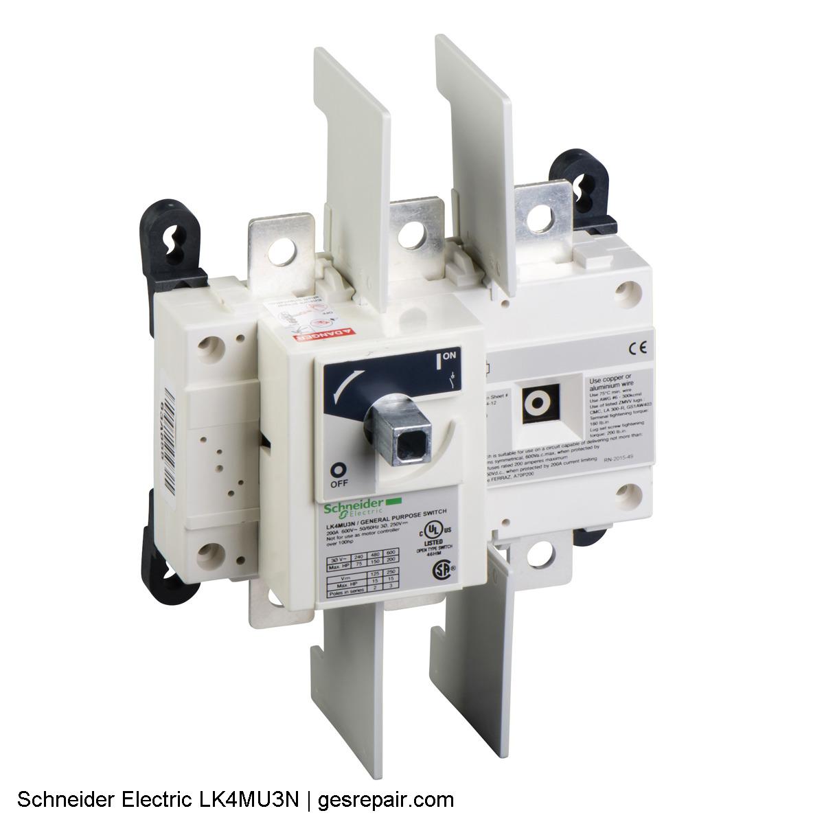 Schneider Electric LK4MU3N Schneider Electric LK4MU3N Disconnect Switches https://gesrepair.com/wp-content/uploads/2025/05/Schneider_Electric_LK4MU3N_Disconnect_Switches.JPG