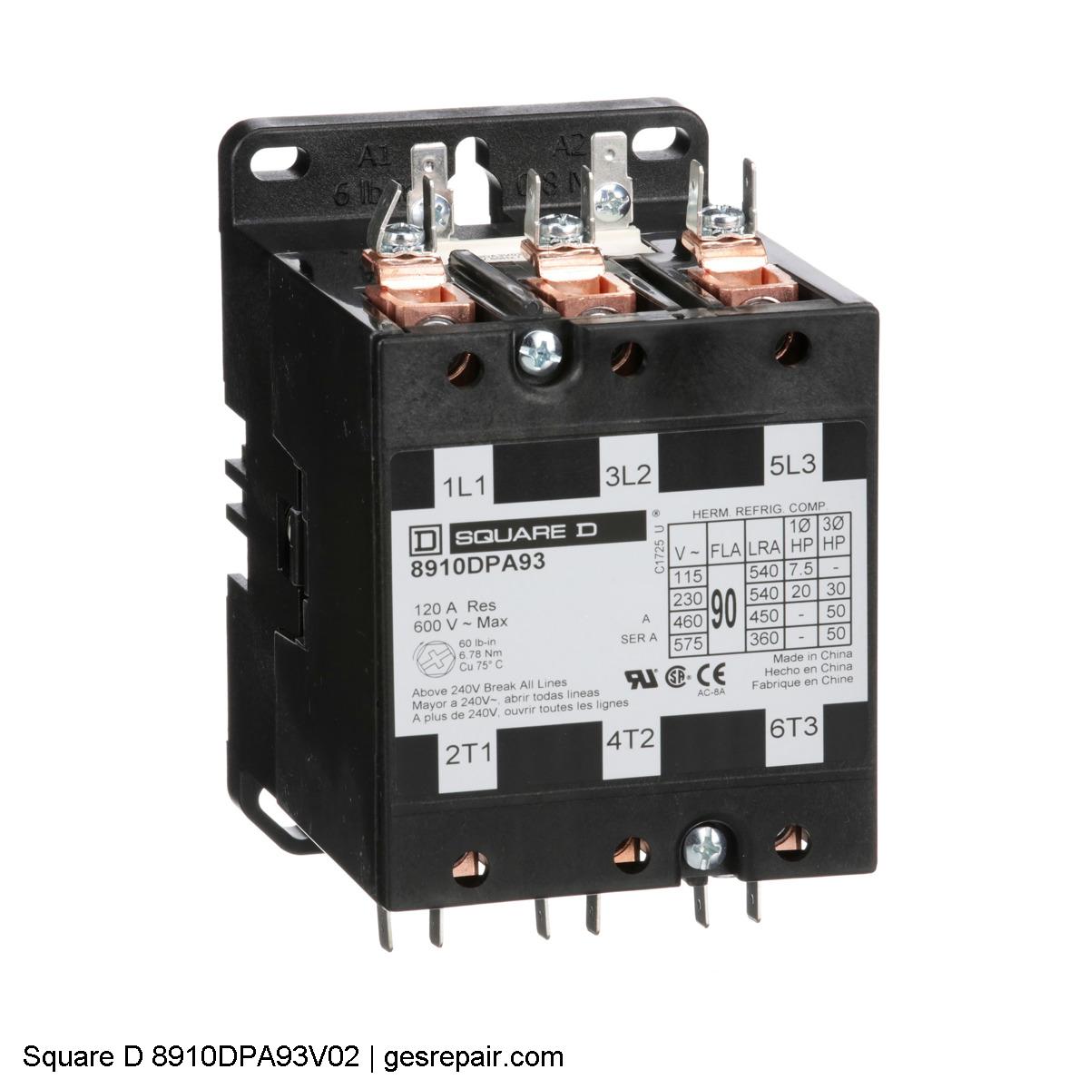 Square D 8910DPA93V02 Square D 8910DPA93V02 Contactors https://gesrepair.com/wp-content/uploads/2025/05/Square_D_8910DPA93V02_Contactors.JPG