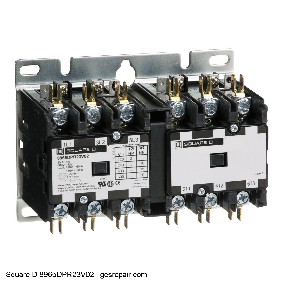 Square D 8965DPR23V02 Square D 8965DPR23V02 Contactors https://gesrepair.com/wp-content/uploads/2025/05/Square_D_8965DPR23V02_Contactors.JPG