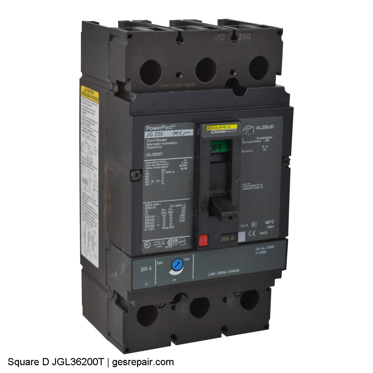 Square D JGL36200T Square D  Circuit Breakers  JGL36200T Circuit breaker https://gesrepair.com/wp-content/uploads/2025/05/Square_D_JGL36200T_Circuit_Breakers.JPG