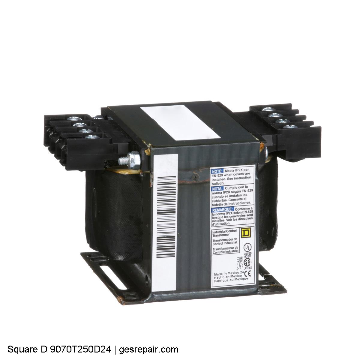SQUARE D 9070T250D24 SQUARE D 9070T250D24  Control Transformers https://gesrepair.com/wp-content/uploads/2025/06/Image/Square_D_9070T250D24_Control_Transformers.JPG