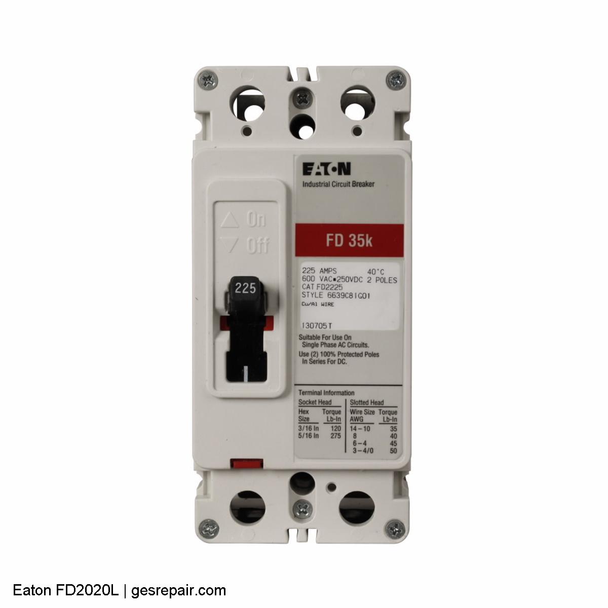 Eaton FD2020L Eaton Part FD2020L Circuit Protection https://gesrepair.com/wp-content/uploads/2025/10/images/Eaton_Part_FD2020L_Circuit_Protection.jpg