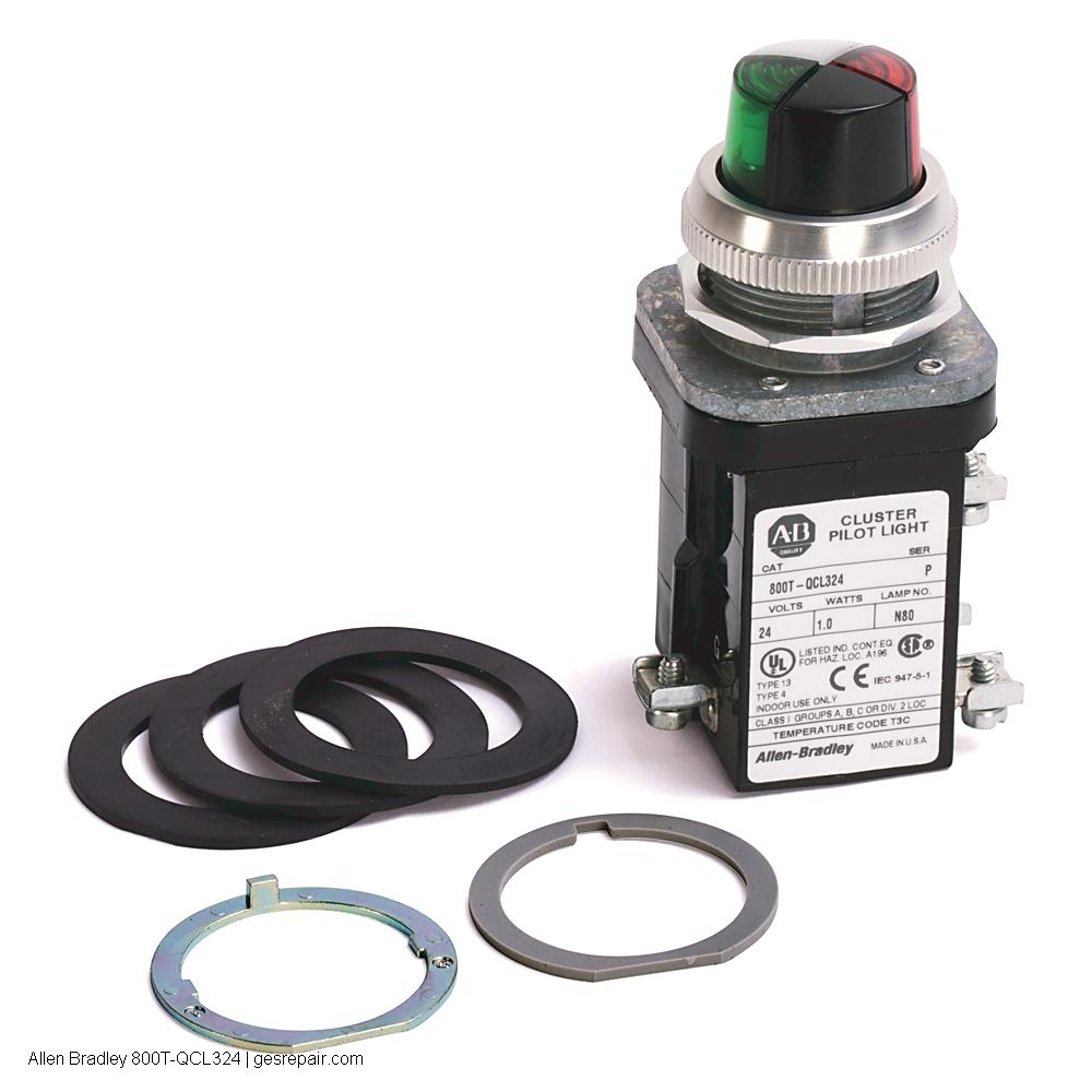 Allen Bradley 800T-QCL324 Allen-Bradley 800T-QCL324 30.5 mm 3 Unit Cluster-LED Full Voltage 24 Volt AC/DC Standard Unit Cluster Pilot Light https://gesrepair.com/wp-content/uploads/2026/01/Allen%20Bradley_800T-QCL324.jpg