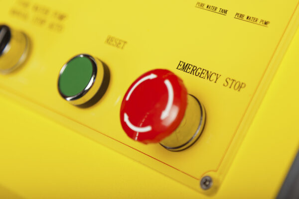 Red Emergency Stop Switch And Green Reset Button