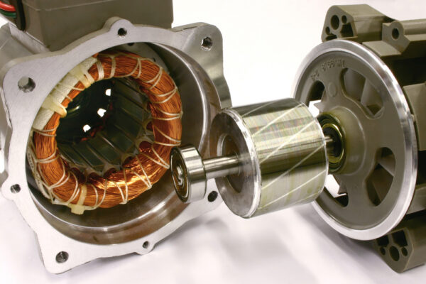 Single Phase Magnetic Induction Motor With Exposed Rotor And Coil.