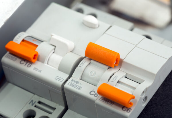 Closeup Of Electrical Supplies In Switchgear Cabinet