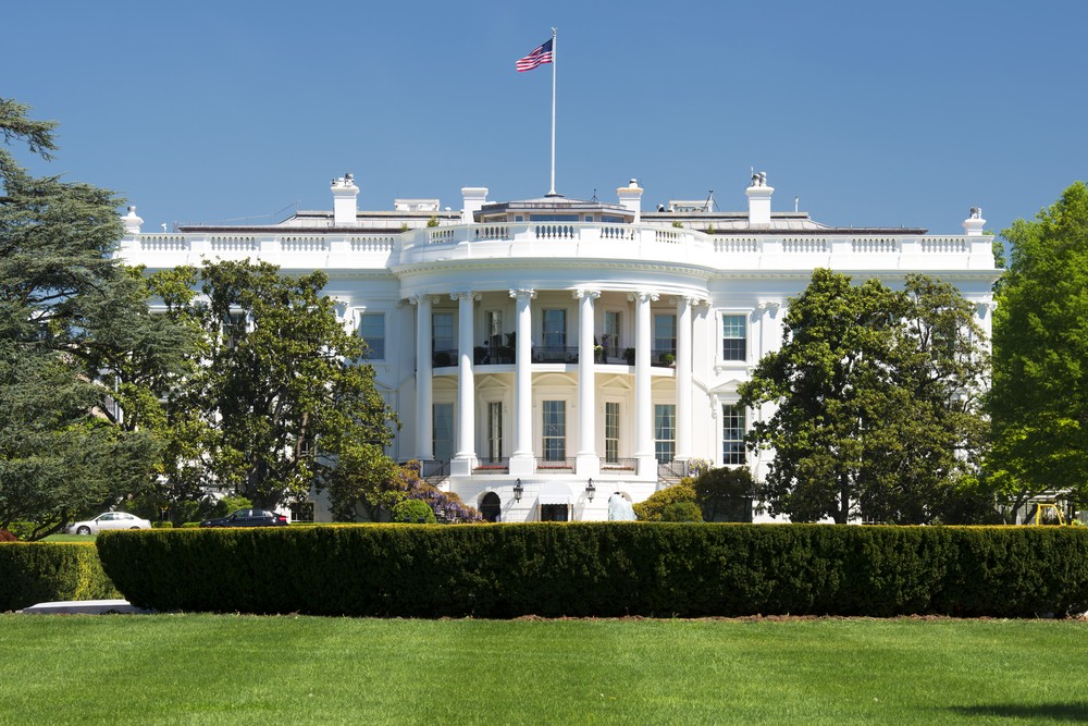 The White House on a clear blue sky day