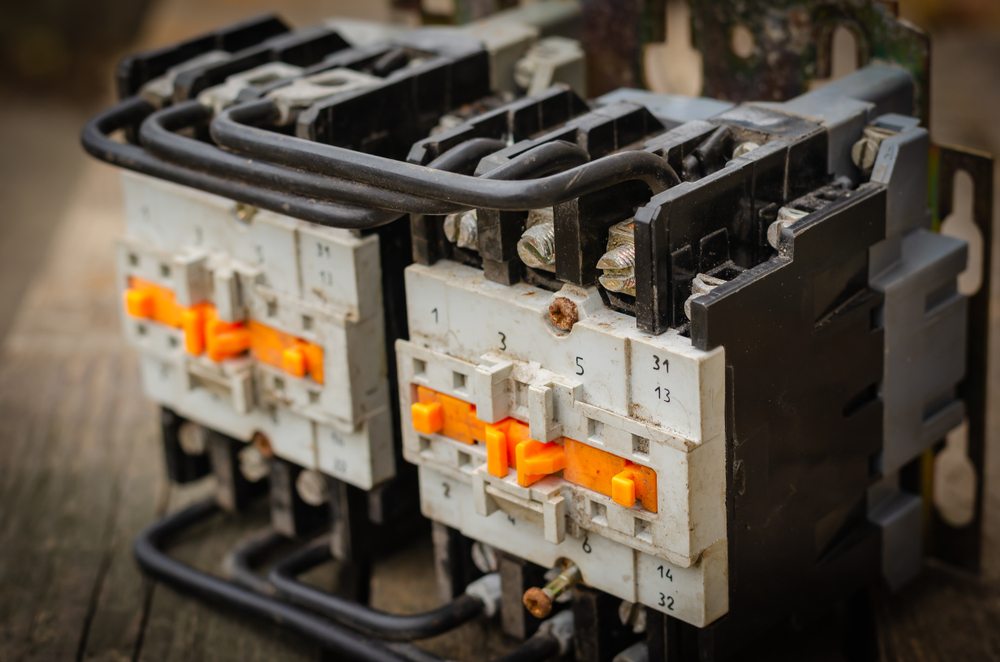 Close-up Of A Used Electric Starter (magnetic Starter)