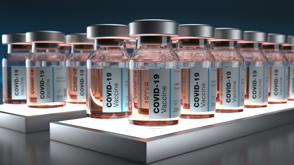A stock of COVID-19 Vaccine bottles