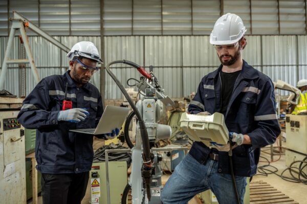 A Team Of Engineers Meeting To Inspect parts