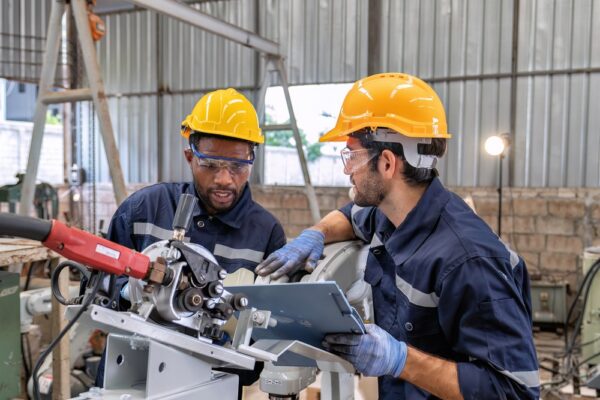 Maintenance Engineer Repair And Programing Robotic Arm In Factory