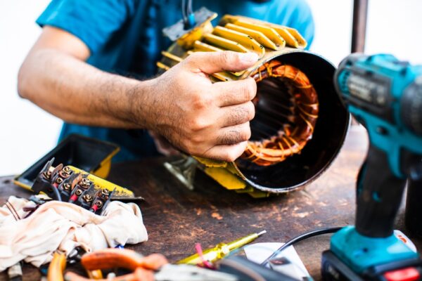Copper Windings Inside An Electric Motor