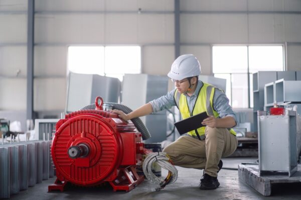 Engineer Working With Electric Motor