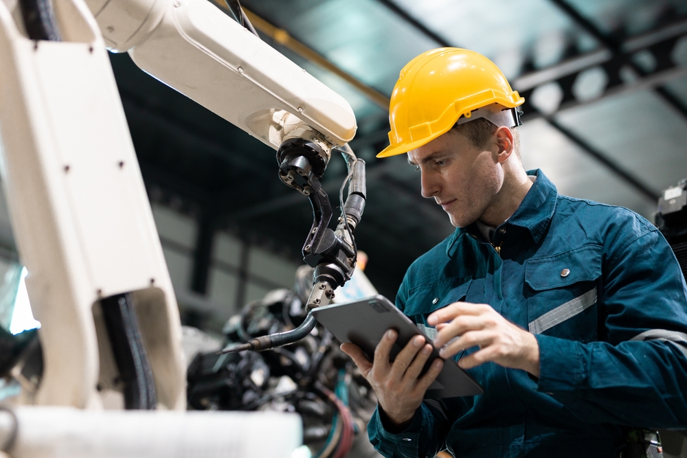 Robotic Engineer Automatic Mechanic Checking Quality System Of Automation Robot