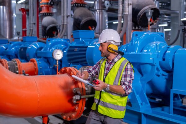 Engineers Inspect Large Industrial Machine