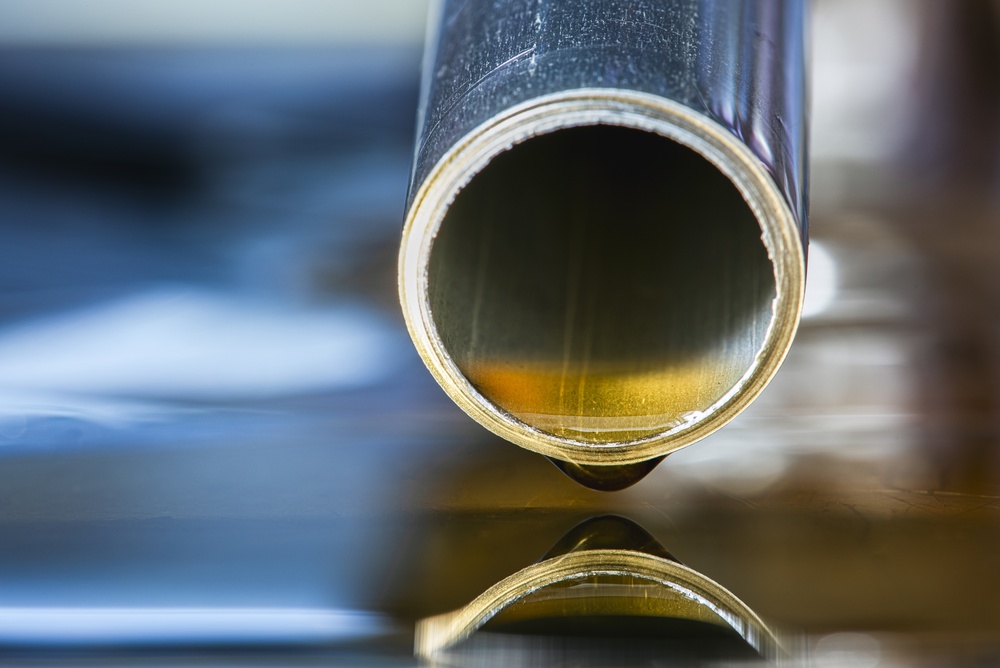 Macro View Of Oil Dripping