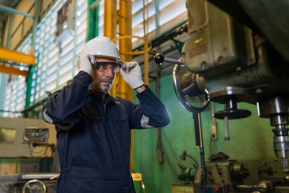 Professional Technician Checking Industrial Drill