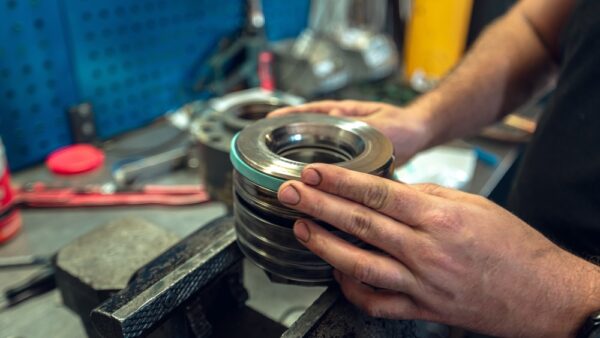 Precision Hydraulic Pump Components Arranged For Inspection