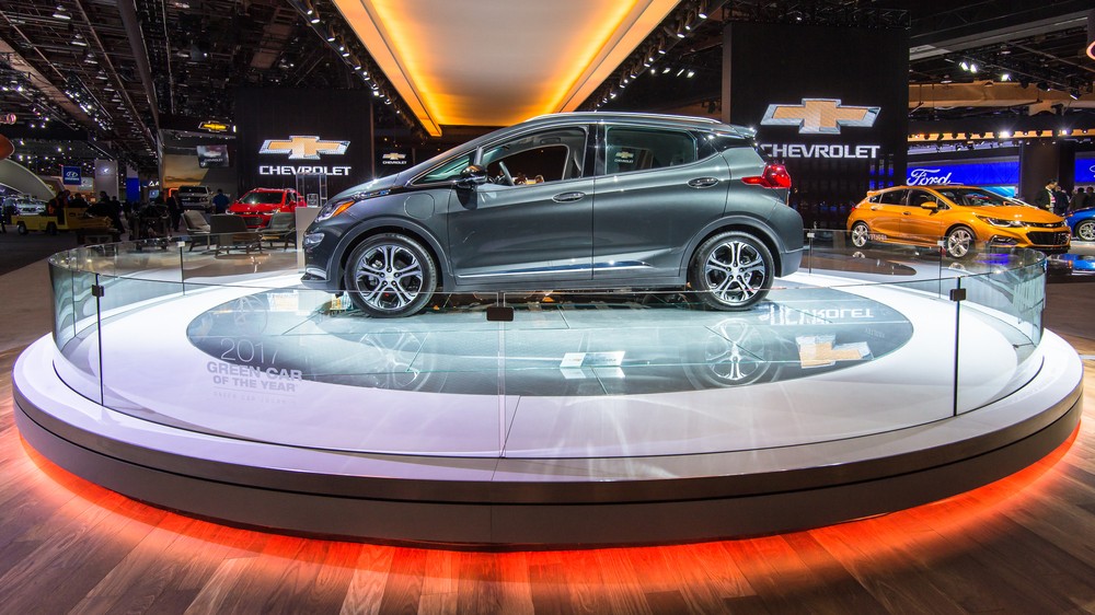The Chevy Bolt on a display