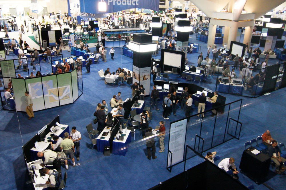 An aerial view of a manufacturing convention