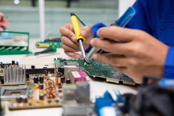 Electronic Engineer Of Computer Technology. Maintenance Computer Cpu Hardware.